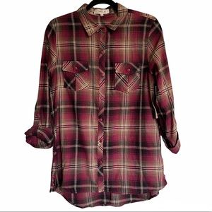 Eden & Olivia Plaid Long Sleeve Sz L